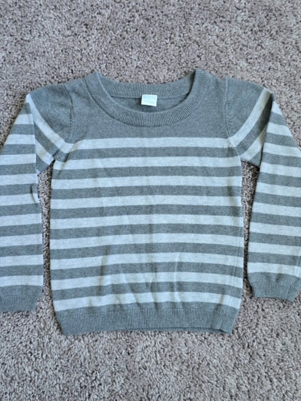 Edgehill Collection Gray White Striped Knit Pullover Preppy Sweater Youth Kids 6